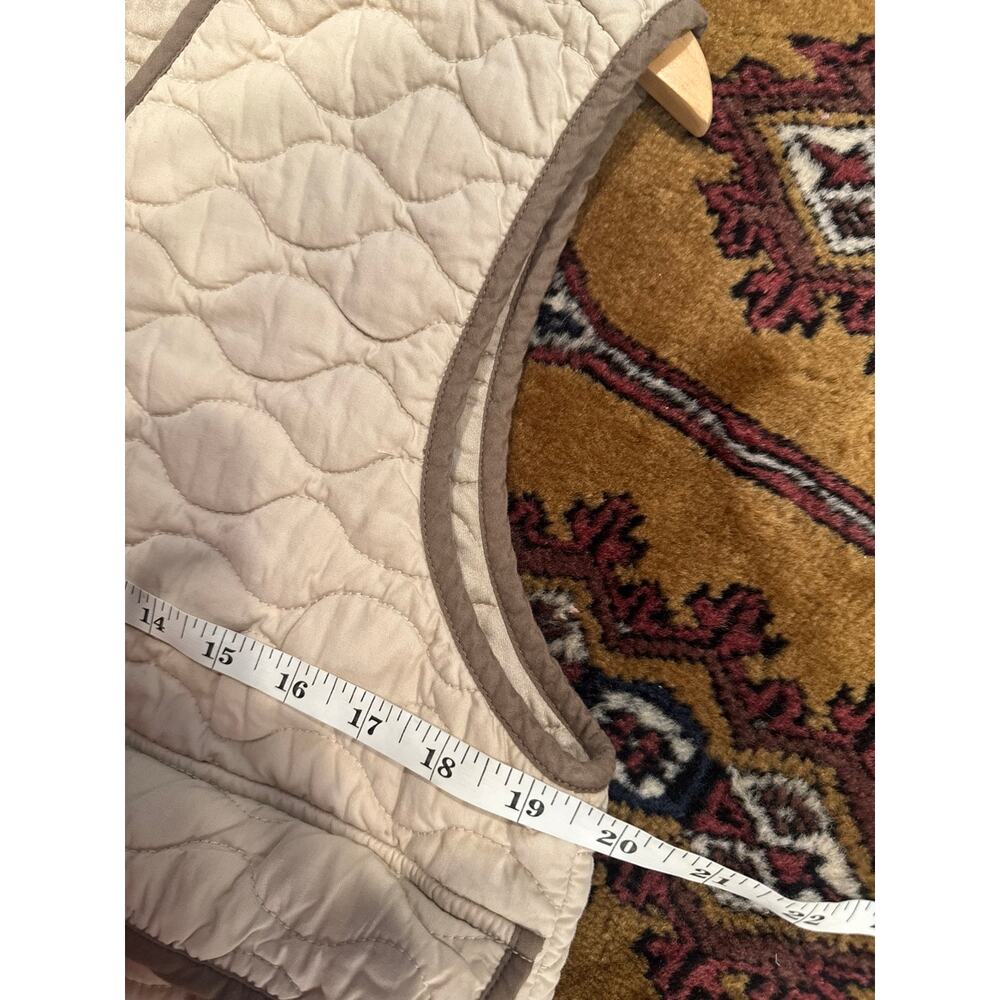 MATE the Label Organic Cotton Quilted Vest - Mushroom (Beige) / Brown Trim - M - Picture 8 of 8